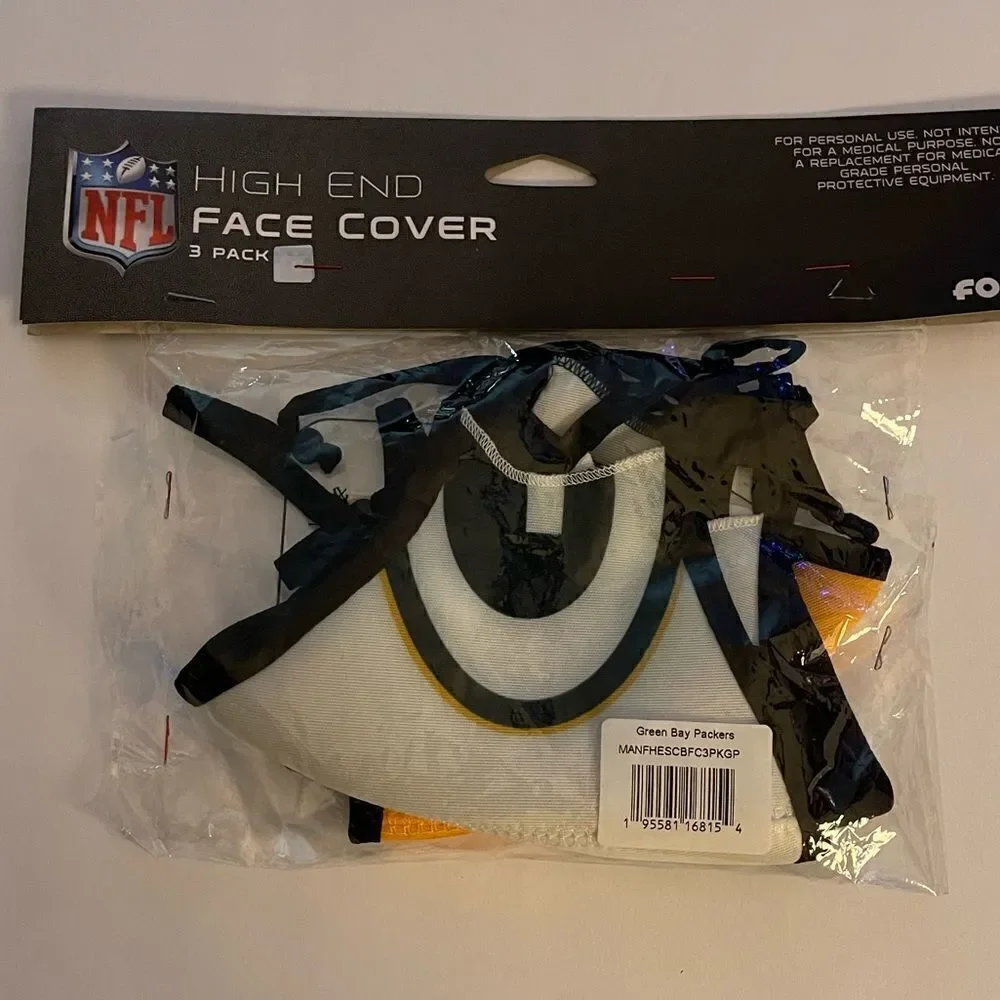 NFL Green Bay Packers high end face covers NWT